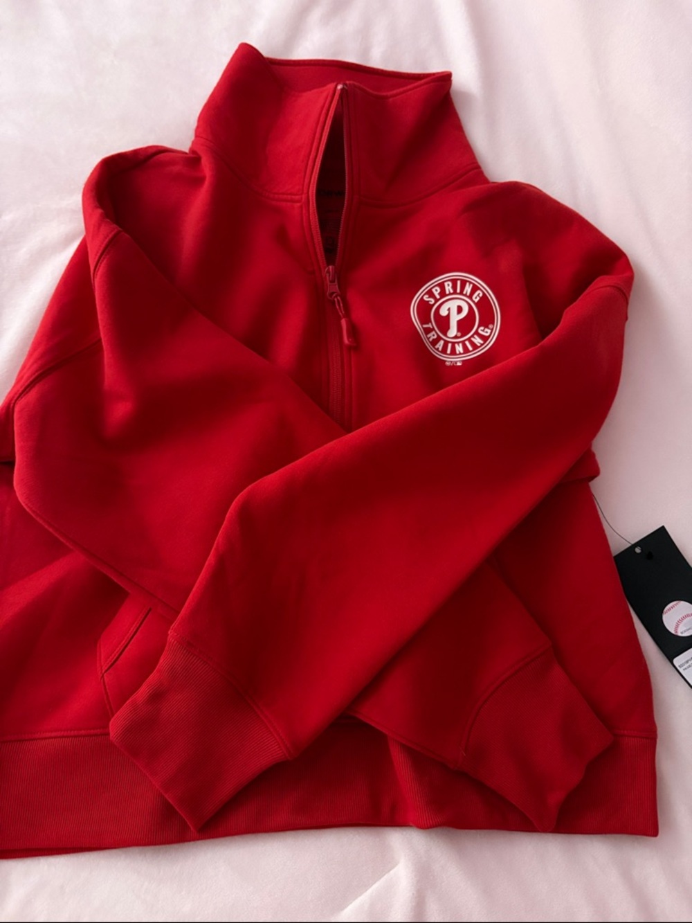 Phillies Red Spring Training Half-Zip Size:Small